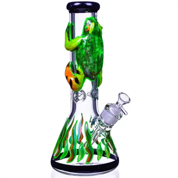 FROG DA SMOKER – 12.5″ GLOW IN THE DARK BEAKER BONG